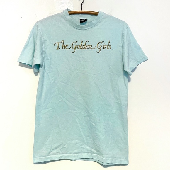 Vintage The Golden Girls TV Show T-Shirt Glitter Logo Diamond Dust Size Large